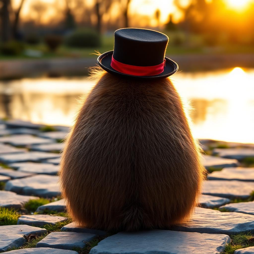 Capybara with inserted hat